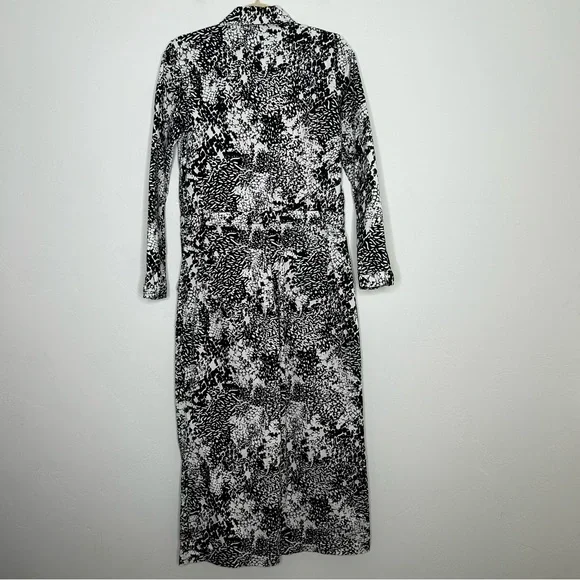 The Kit Black White Patterned Alex Jumpsuit Cropped Long Sleeve Size Medium Fall - Picture 2 of 12